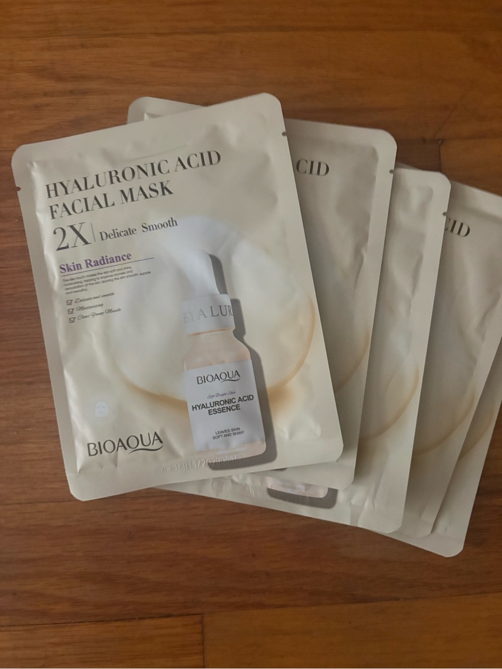 Aqua Hyaluronic Acid Facial Mask - Cream Beige Pack